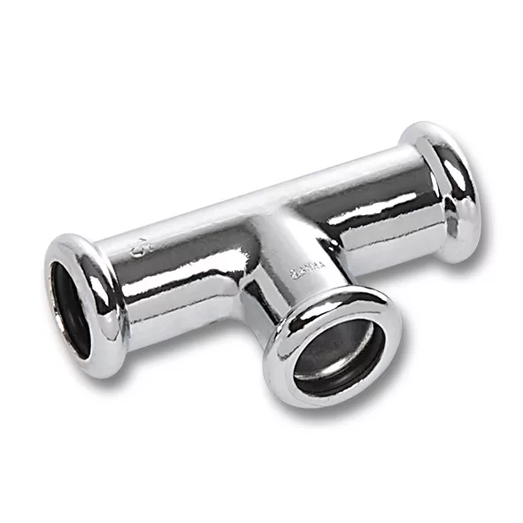 T-yhde Sanha®-Press 16130 puristusliitos kromattu